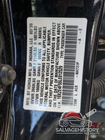 19XZE4F55LE012529 2020 HONDA INSIGHT photo no. 12