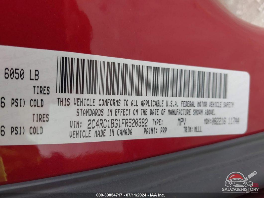 2C4RC1BG1FR520382 2015 CHRYSLER TOWN & COUNTRY photo no. 9