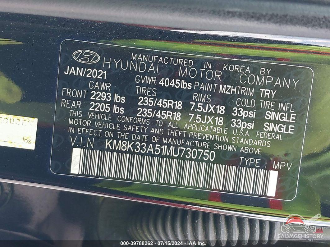 KM8K33A51MU730750 2021 HYUNDAI KONA photo no. 9