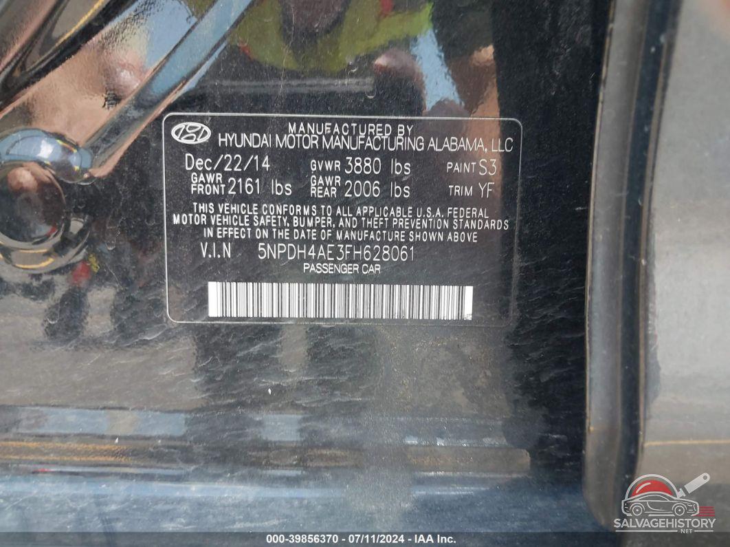 5NPDH4AE3FH628061 2015 HYUNDAI ELANTRA photo no. 9
