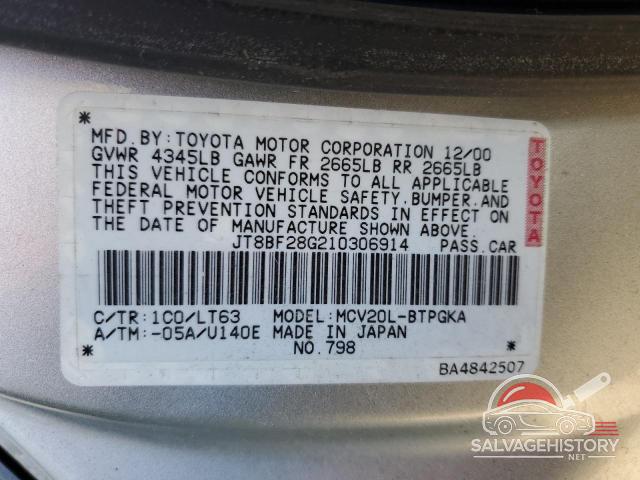 JT8BF28G210306914 2001 LEXUS ES300 photo no. 12
