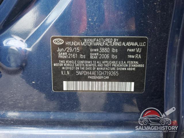 5NPDH4AE1GH719265 2016 HYUNDAI ELANTRA photo no. 12