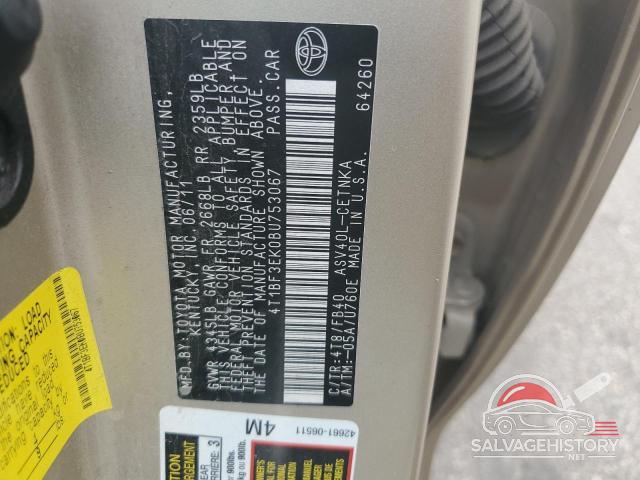 4T1BF3EK0BU753067 2011 TOYOTA CAMRY photo no. 12