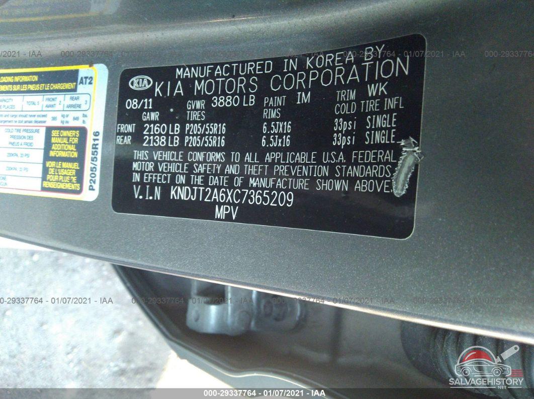 KNDJT2A6XC7365209 2012 KIA SOUL photo no. 9