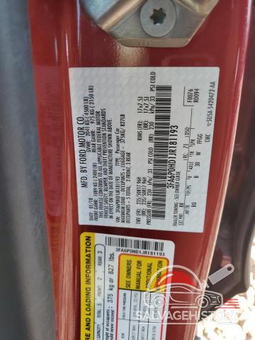 3FA6P0HD1JR181193 2018 FORD FUSION photo no. 12