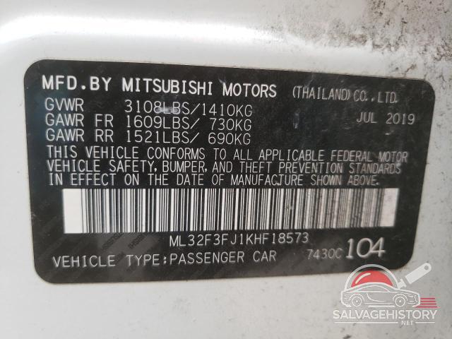 ML32F3FJ1KHF18573 2019 MITSUBISHI MIRAGE photo no. 12