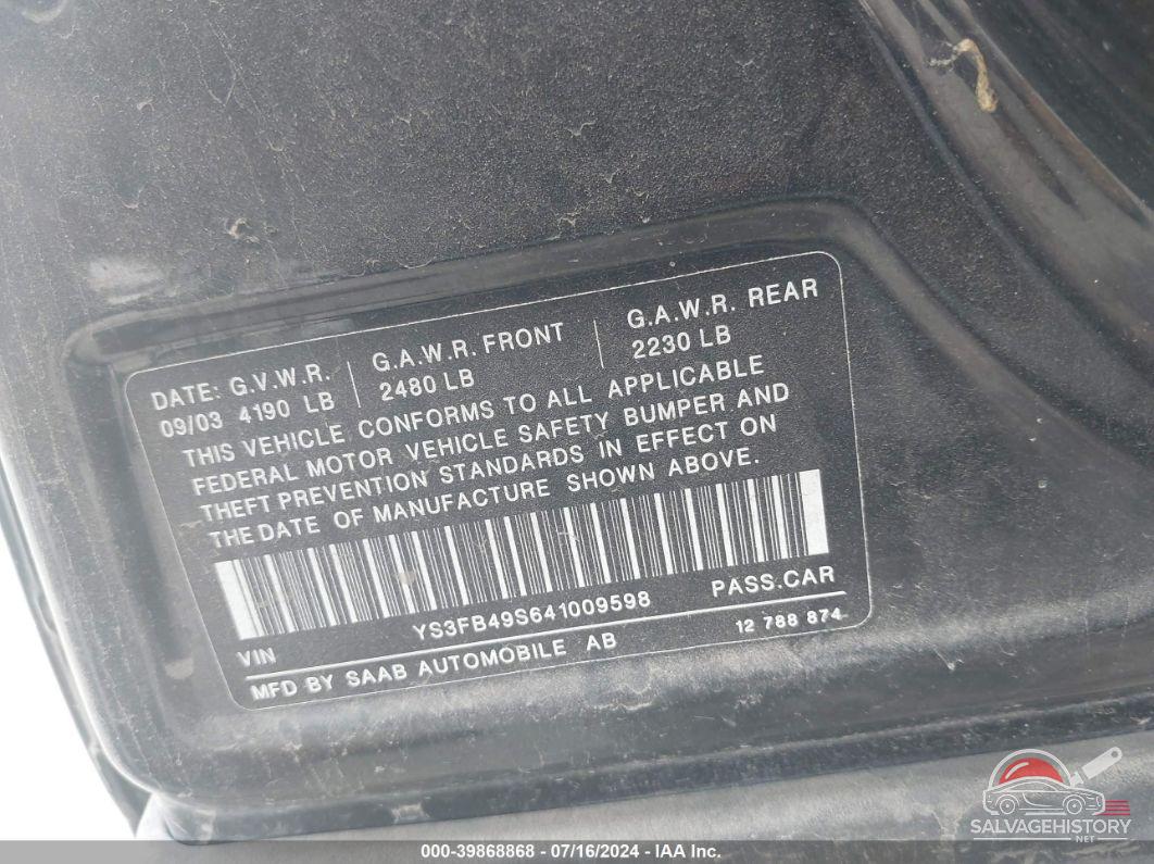 YS3FB49S641009598 2004 SAAB 9-3 photo no. 9