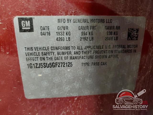 1G1ZJ5SU5GF272125 2016 CHEVROLET MALIBU photo no. 12