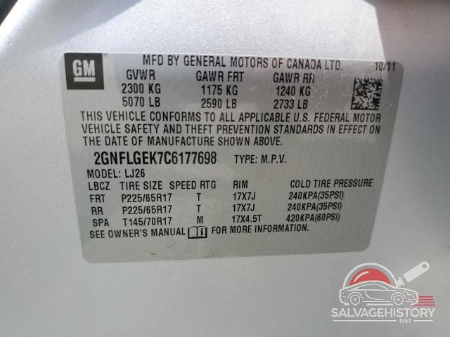 2GNFLGEK7C6177698 2012 CHEVROLET EQUINOX photo no. 13