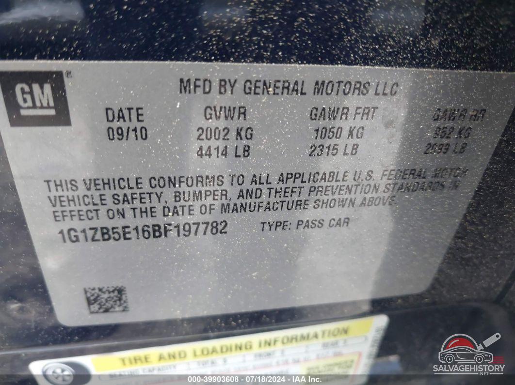 1G1ZB5E16BF197782 2011 CHEVROLET MALIBU photo no. 9