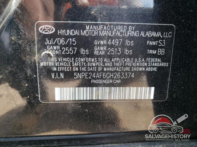 5NPE24AF6GH263374 2016 HYUNDAI SONATA photo no. 12