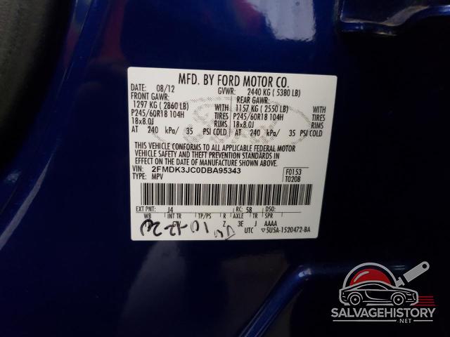 2FMDK3JC0DBA95343 2013 FORD EDGE photo no. 12