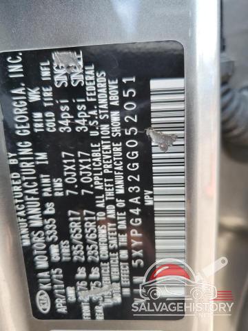 5XYPG4A32GG052051 2016 KIA SORENTO photo no. 13