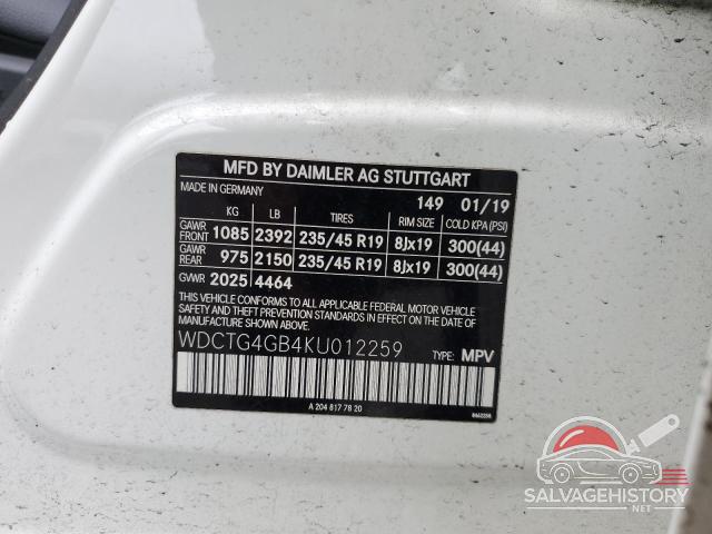 WDCTG4GB4KU012259 2019 MERCEDES-BENZ GLA-CLASS photo no. 13