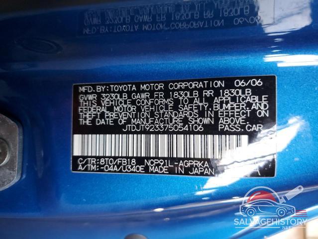 JTDJT923375054106 2007 TOYOTA YARIS photo no. 12