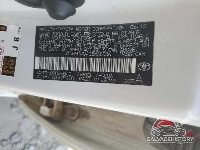 JTDKN3DU4C5468586 2012 TOYOTA PRIUS photo no. 12