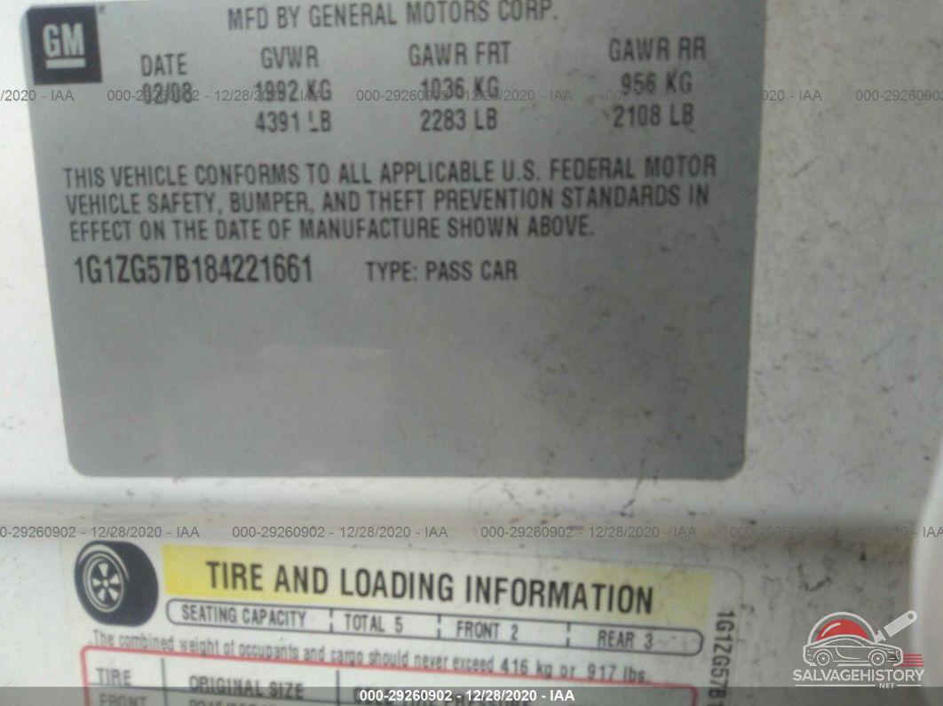 1G1ZG57B184221661 2008 CHEVROLET MALIBU photo no. 9