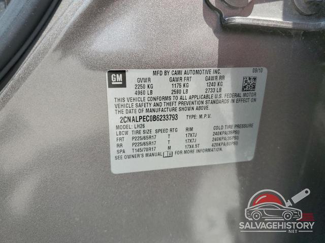 2CNALPEC0B6233793 2011 CHEVROLET EQUINOX photo no. 13