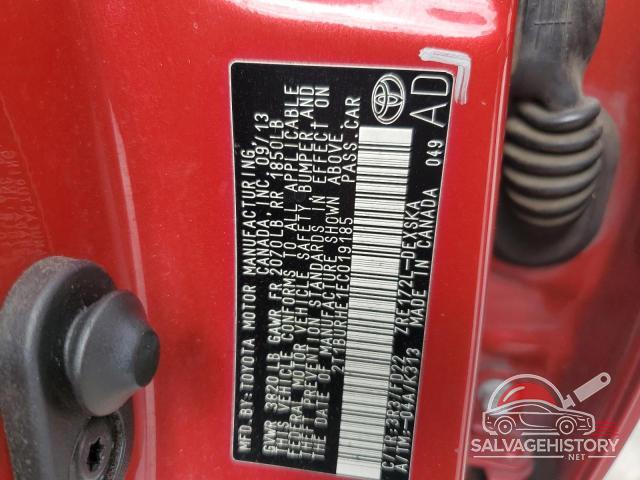 2T1BURHE1EC019185 2014 TOYOTA COROLLA photo no. 13