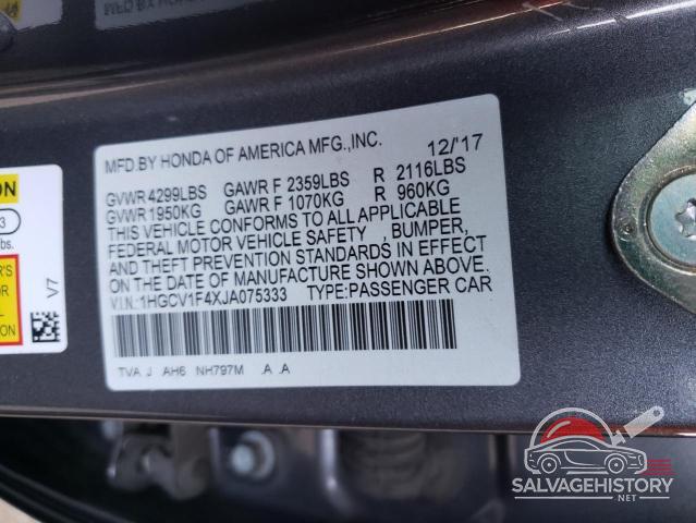 1HGCV1F4XJA075333 2018 HONDA ACCORD photo no. 12