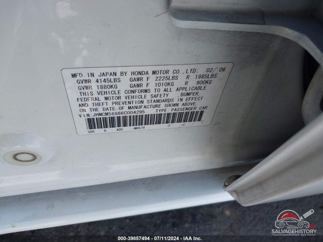 JHMCM56866C004295 2006 HONDA ACCORD photo no. 9