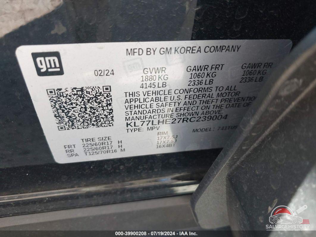 KL77LHE27RC239004 2024 CHEVROLET TRAX photo no. 9