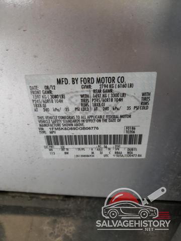 1FM5K8D89DGB06776 2013 FORD EXPLORER photo no. 13