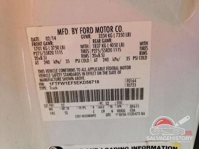 1FTFW1EF5EKD58718 2014 FORD F-150 photo no. 12