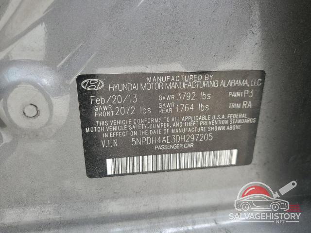 5NPDH4AE3DH297205 2013 HYUNDAI ELANTRA photo no. 12