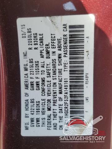 1HGCR2F52FA149161 2015 HONDA ACCORD photo no. 12