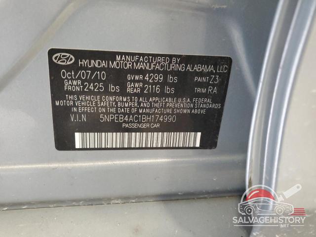5NPEB4AC1BH174990 2011 HYUNDAI SONATA photo no. 12