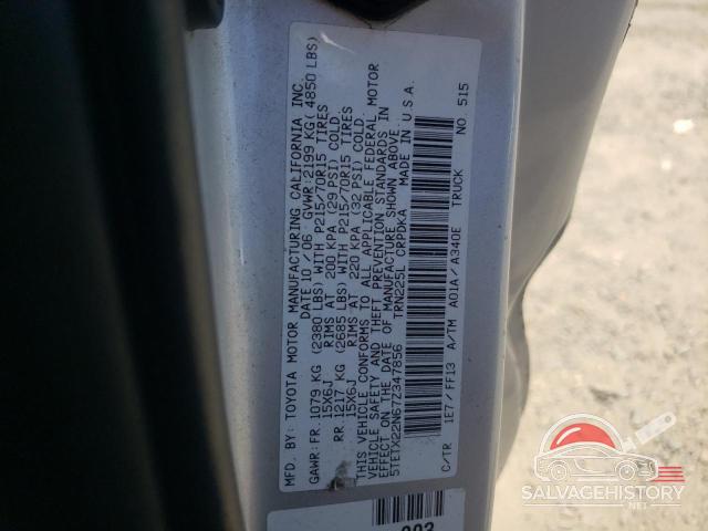 5TETX22N67Z347856 2007 TOYOTA TACOMA photo no. 12