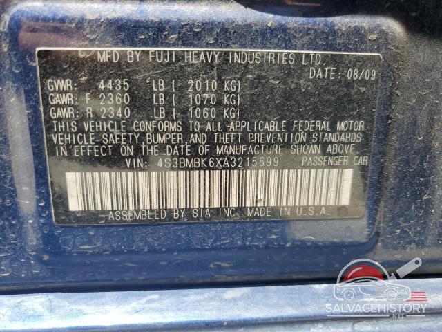 4S3BMBK6XA3215699 2010 SUBARU LEGACY photo no. 12