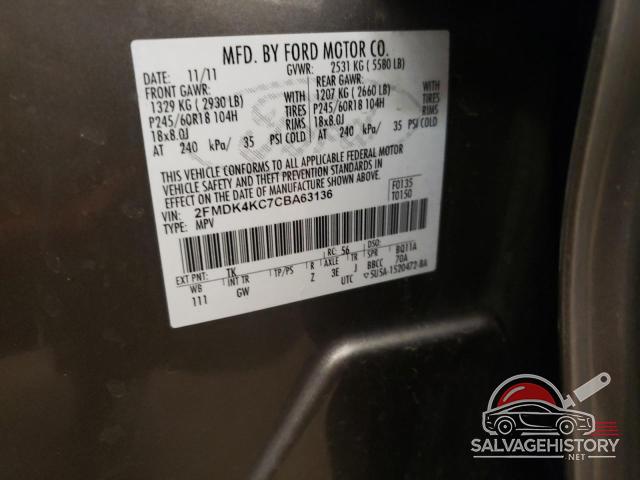 2FMDK4KC7CBA63136 2012 FORD EDGE photo no. 12