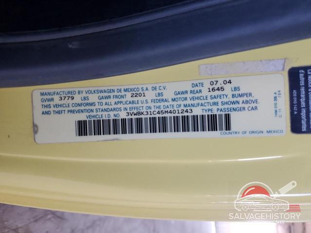 3VWBK31C45M401243 2005 VOLKSWAGEN BEETLE photo no. 12
