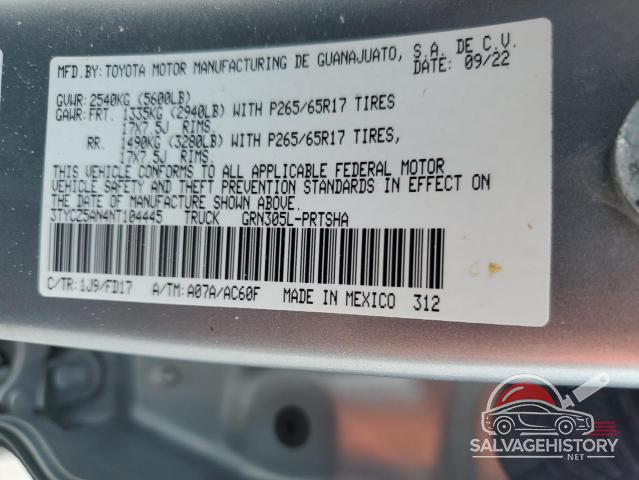3TYCZ5AN4NT104445 2022 TOYOTA TACOMA photo no. 12