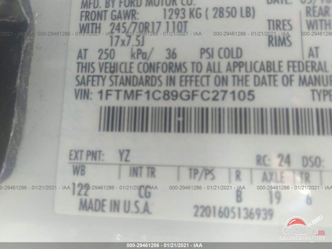 1FTMF1C89GFC27105 2016 FORD F-150 photo no. 9
