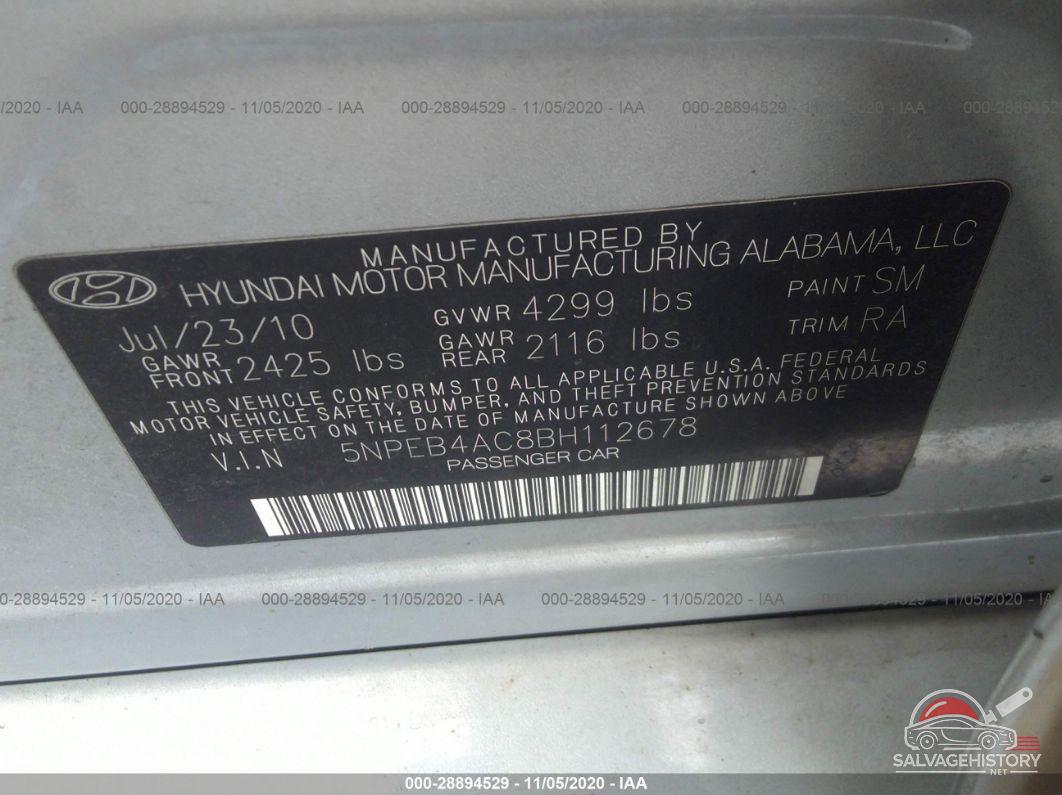 5NPEB4AC8BH112678 2011 HYUNDAI SONATA photo no. 9