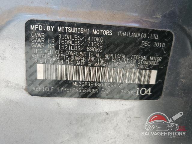 ML32F3FJ6KHF08878 2019 MITSUBISHI MIRAGE photo no. 12