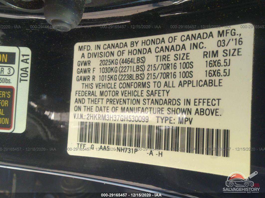 2HKRM3H37GH530099 2016 HONDA CR-V photo no. 9
