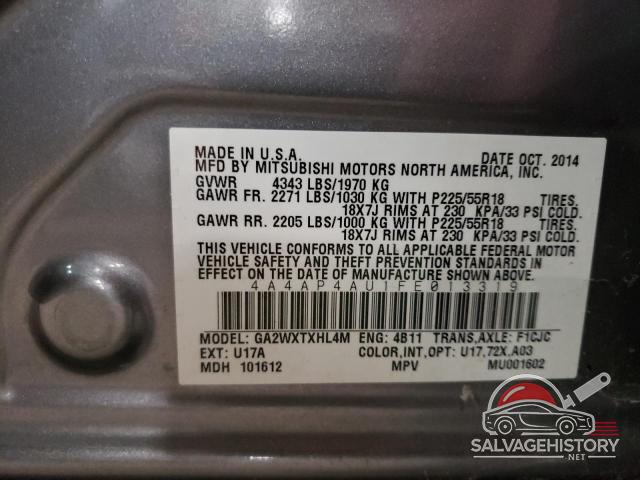 4A4AP4AU1FE013319 2015 MITSUBISHI OUTLANDER photo no. 13