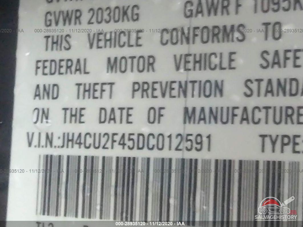 JH4CU2F45DC012591 2013 ACURA TSX photo no. 9