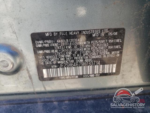 JF2SH64679H730734 2009 SUBARU FORESTER photo no. 13