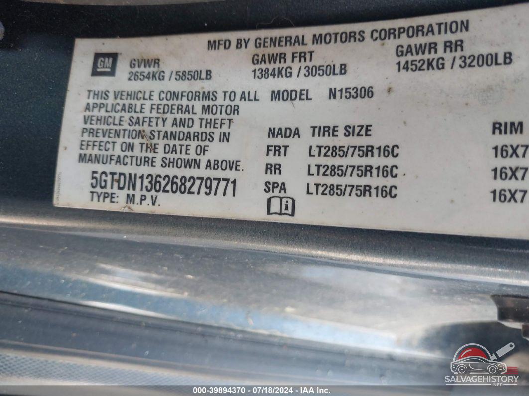 5GTDN136268279771 2006 HUMMER H3 photo no. 9