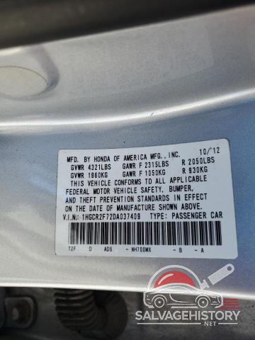1HGCR2F72DA037409 2013 HONDA ACCORD photo no. 12