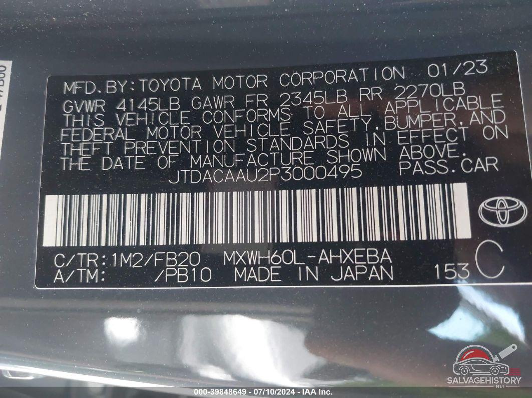 JTDACAAU2P3000495 2023 TOYOTA PRIUS photo no. 9