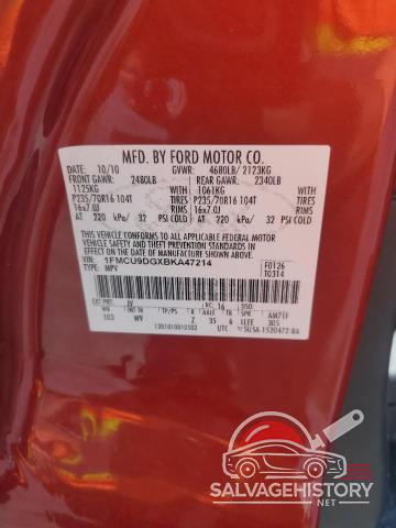 1FMCU9DGXBKA47214 2011 FORD ESCAPE photo no. 13