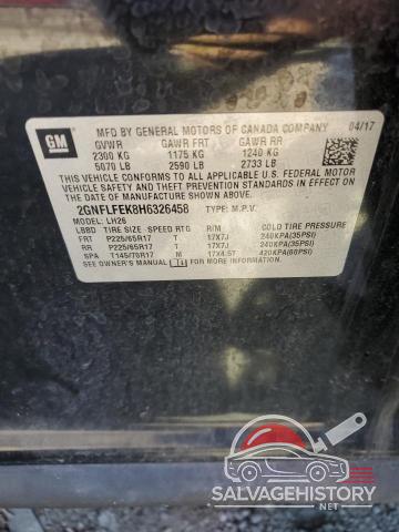 2GNFLFEK8H6326458 2017 CHEVROLET EQUINOX photo no. 12