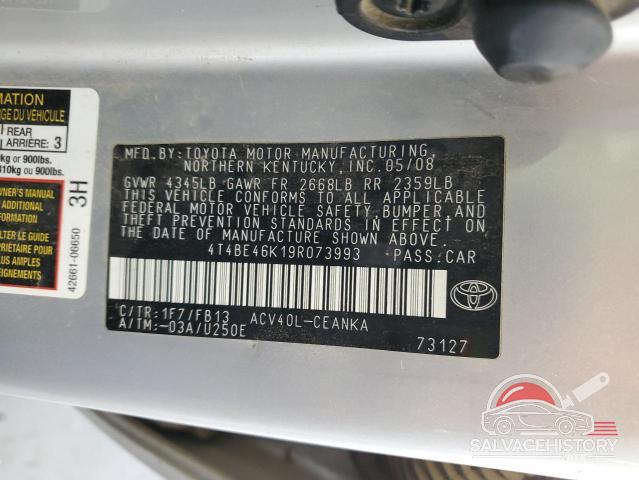 4T4BE46K19R073993 2009 TOYOTA CAMRY photo no. 13