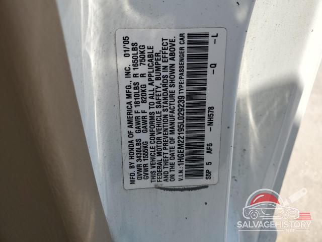 1HGEM22195L029239 2005 HONDA CIVIC photo no. 12